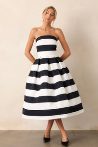 Vestido black & white line
