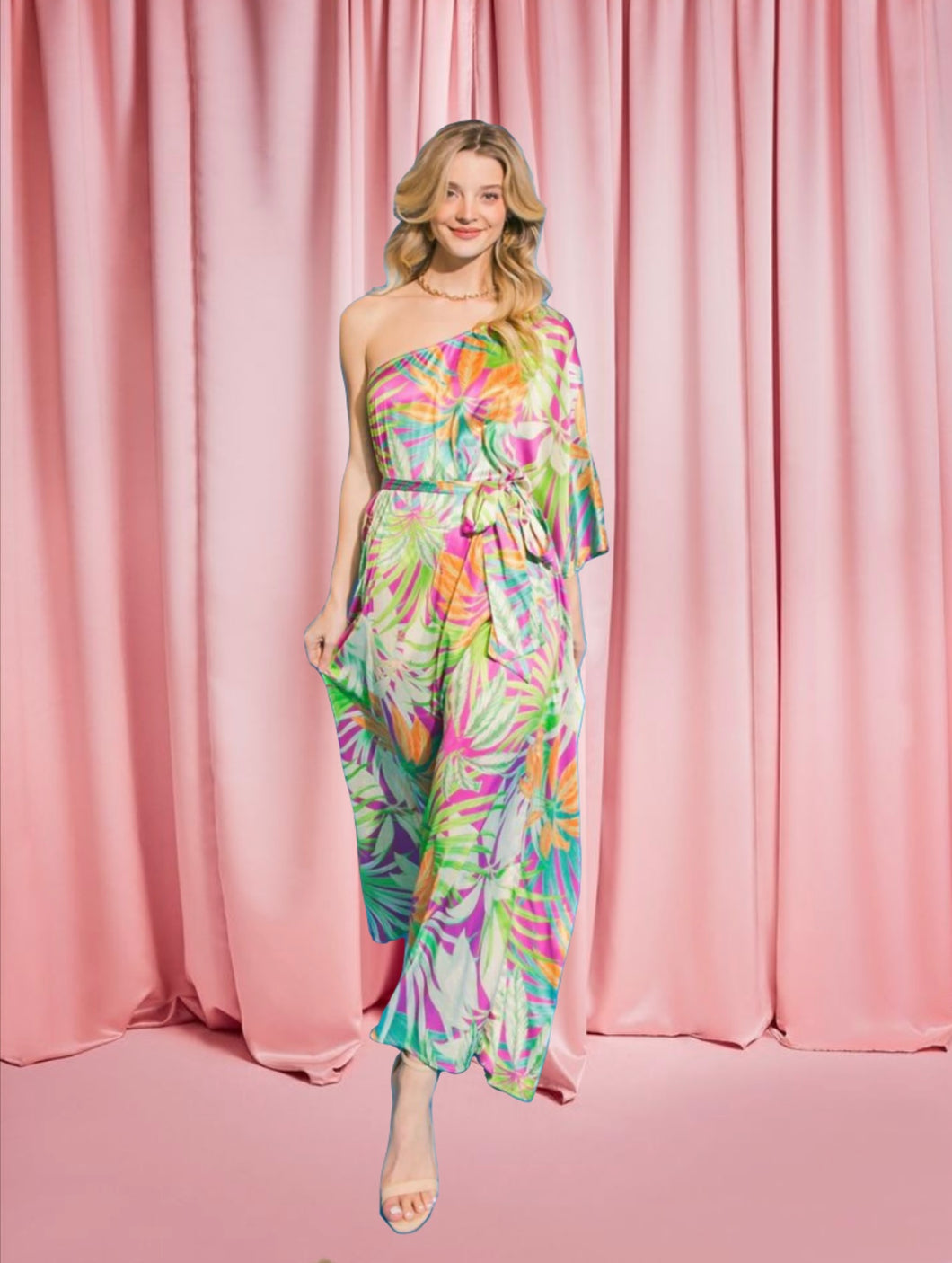 Vestido tropical print