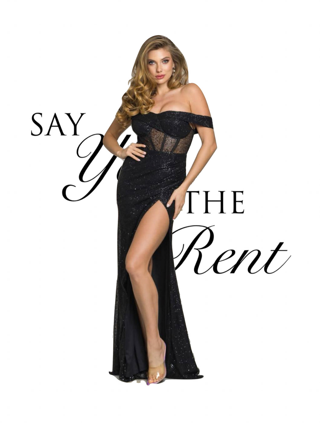 RENTA Vestido negro corset