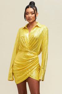 Vestido yellow metalic