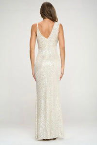 RENTA Vestido ivore brillo