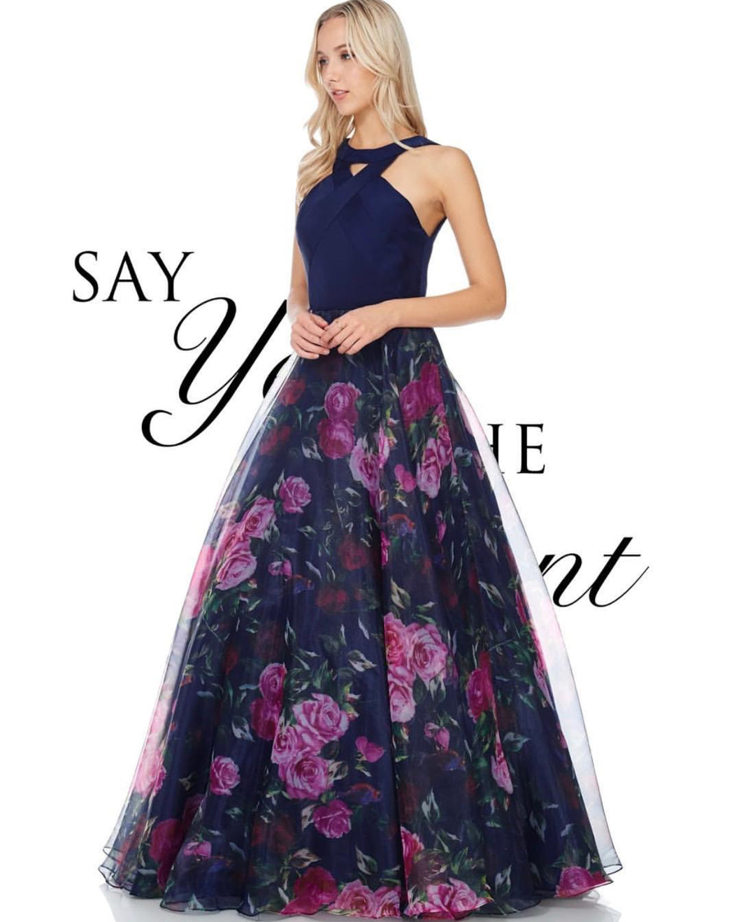 RENTA Vestido floreado azul