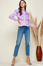 Cargar imagen en el visor de la galería, Blusa lila floral
