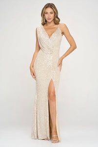 RENTA Vestido ivore brillo