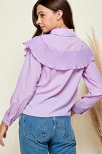 Cargar imagen en el visor de la galería, Blusa lila floral
