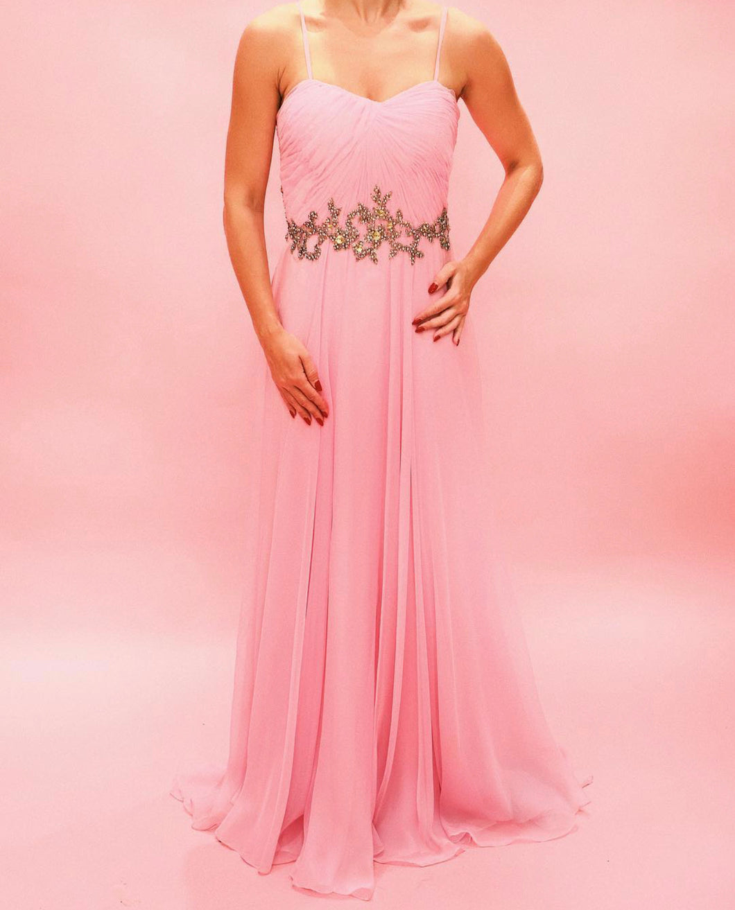 RENTA Vestido rosa pastel