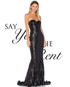 RENTA Vestido negro lentejuelas