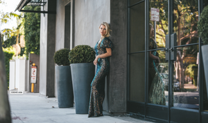 RENTA Vestido tornasol de lentejuelas