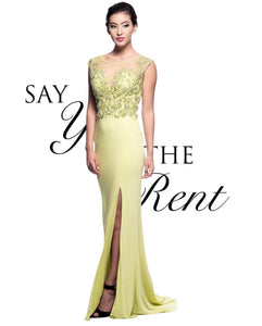 RENTA Vestido verde limón