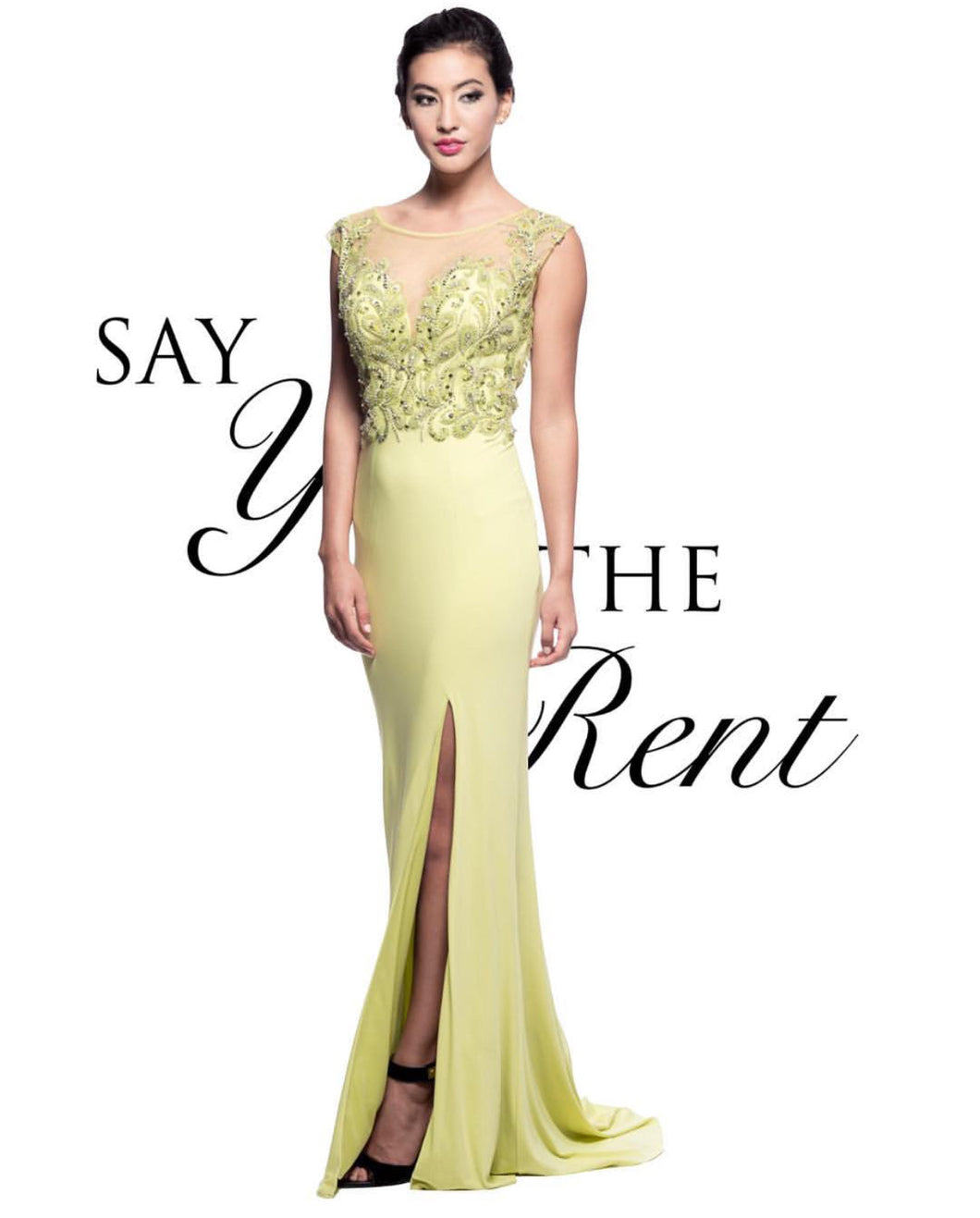 RENTA Vestido verde limón
