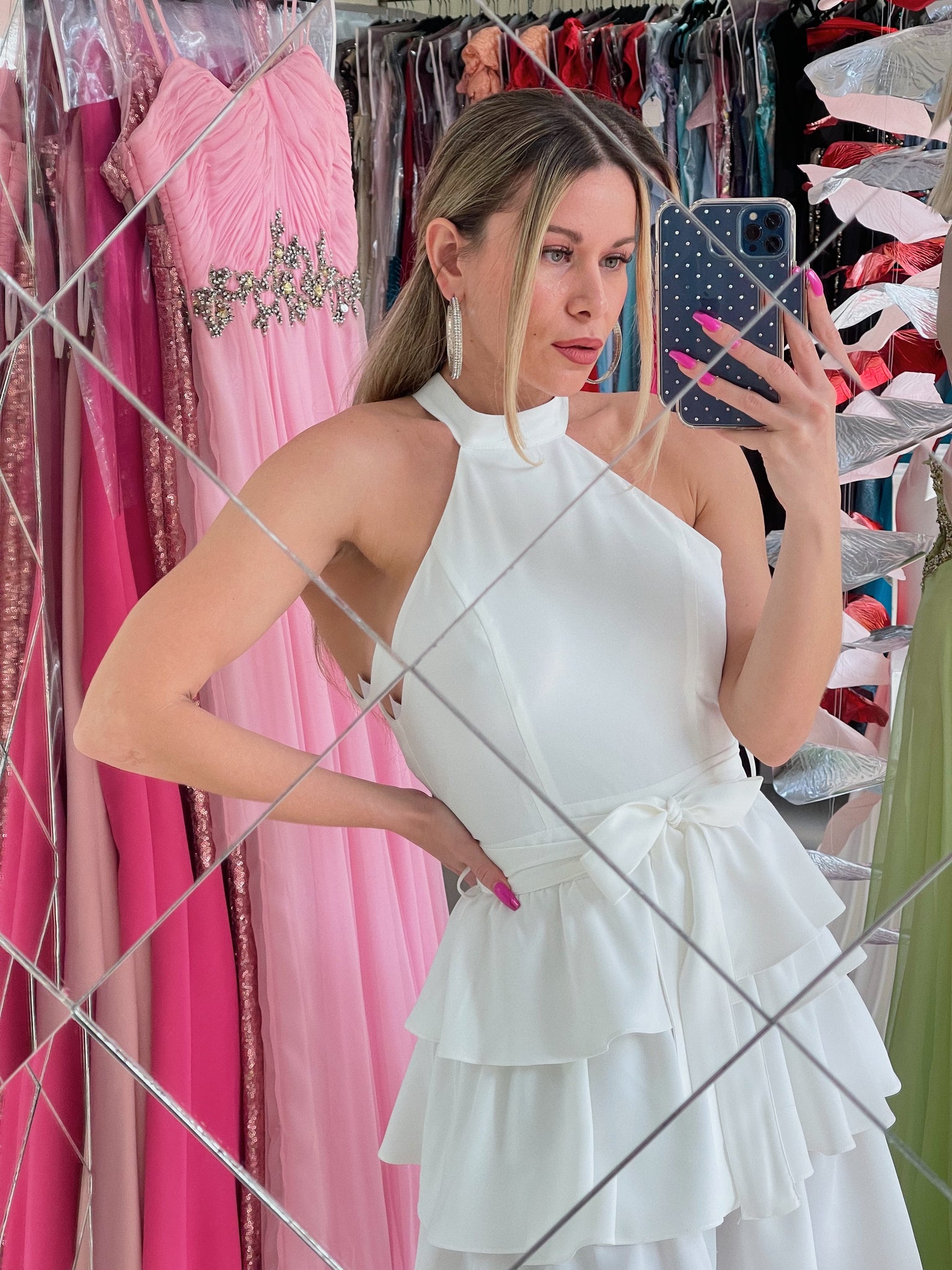 Vestido olanes blanco Mun Boutique Showroom