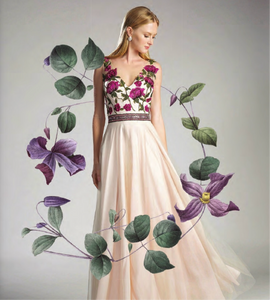 RENTA Vestido nude