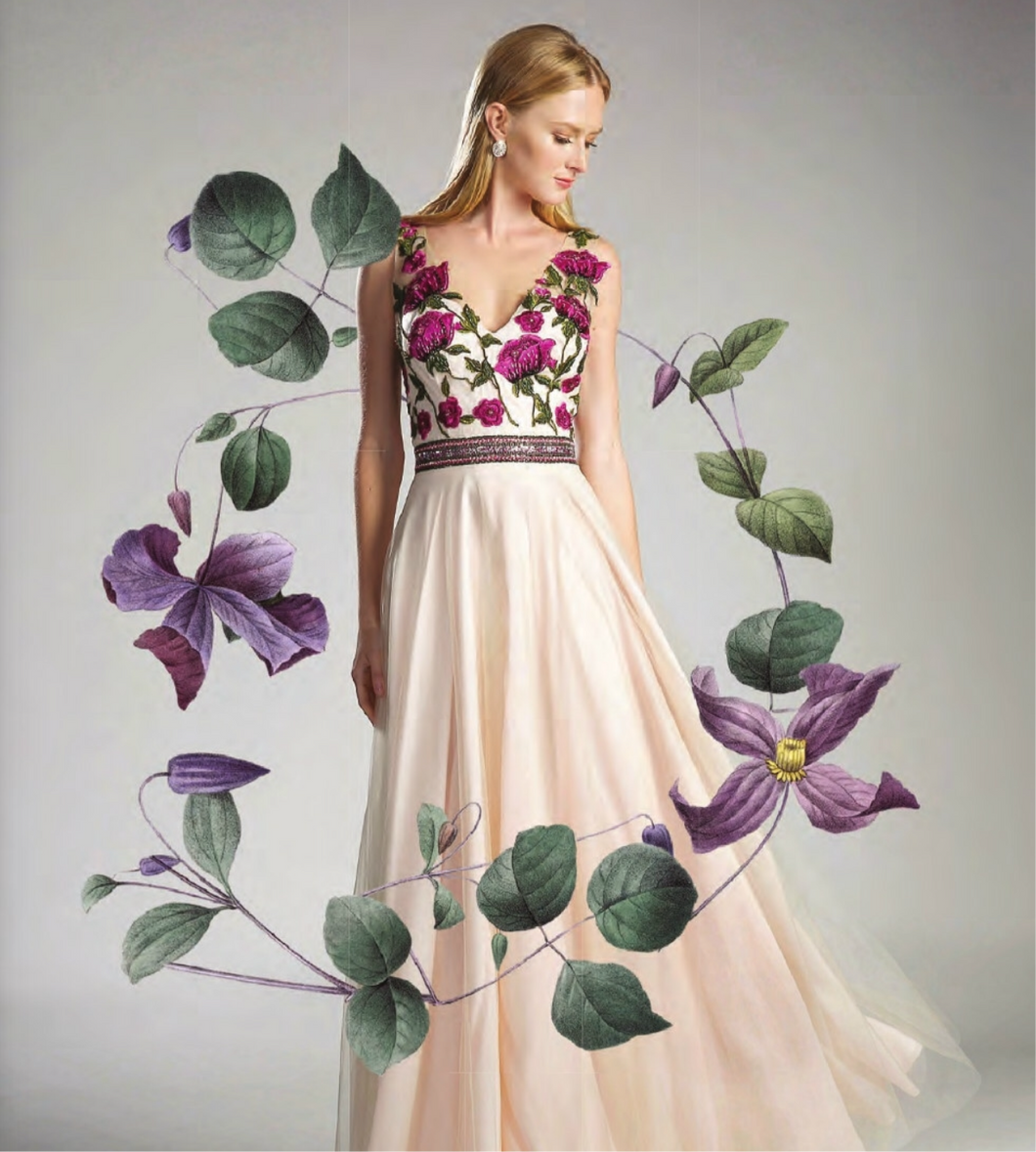 RENTA Vestido nude