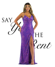 Cargar imagen en el visor de la galería, RENTA Vestido morado lentejuelas
