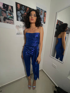 Jumpsuit metalic blue