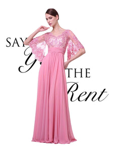 RENTA Vestido rosa palo