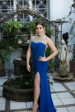 Cargar imagen en el visor de la galería, RENTA Vestido azul con escote en espalda
