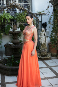 RENTA Vestido naranja dos piezas