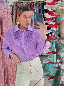 Blusa lila floral