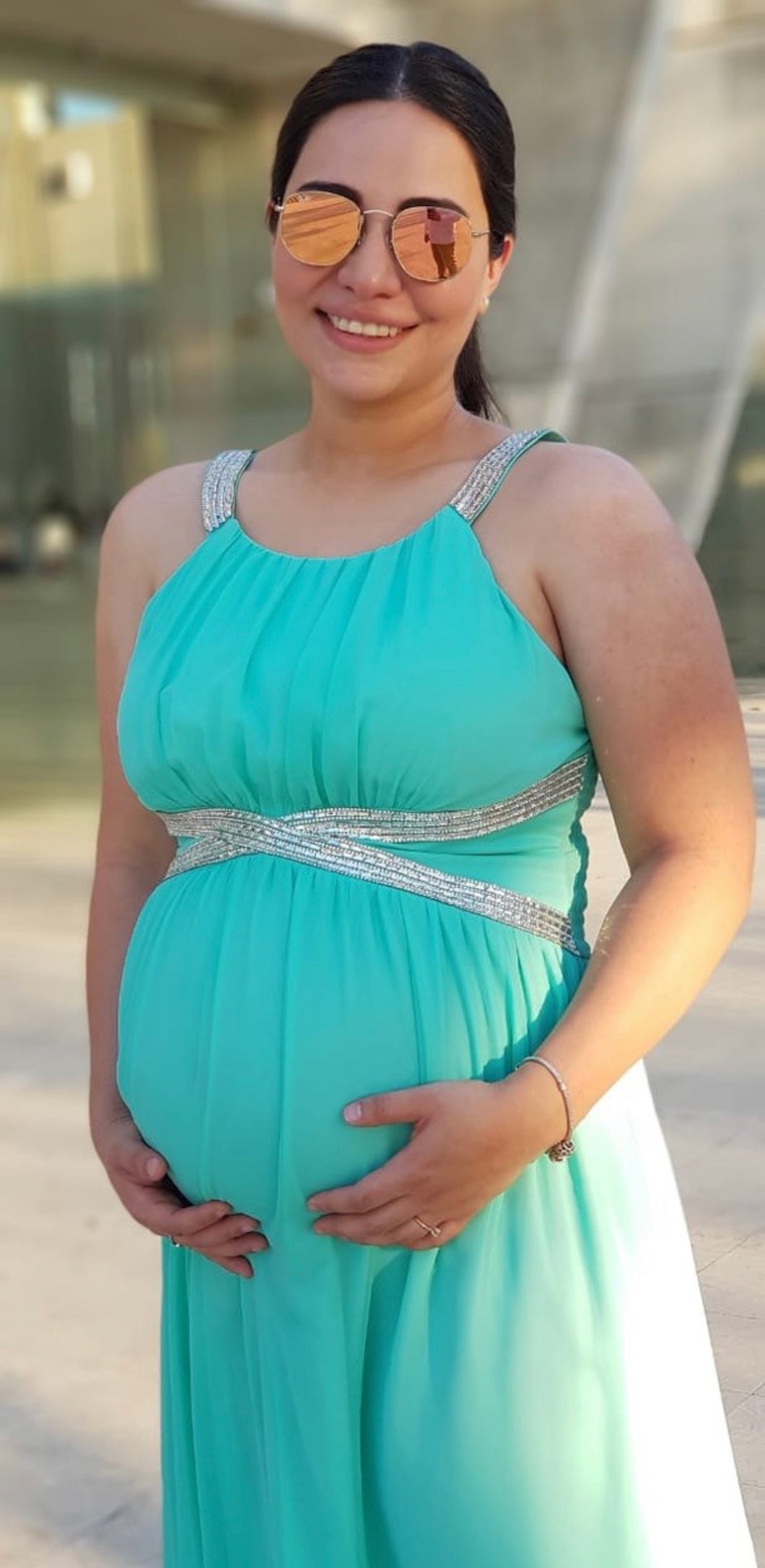 RENTA Vestido aqua