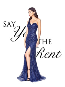 Renta Vestido azul de brillo